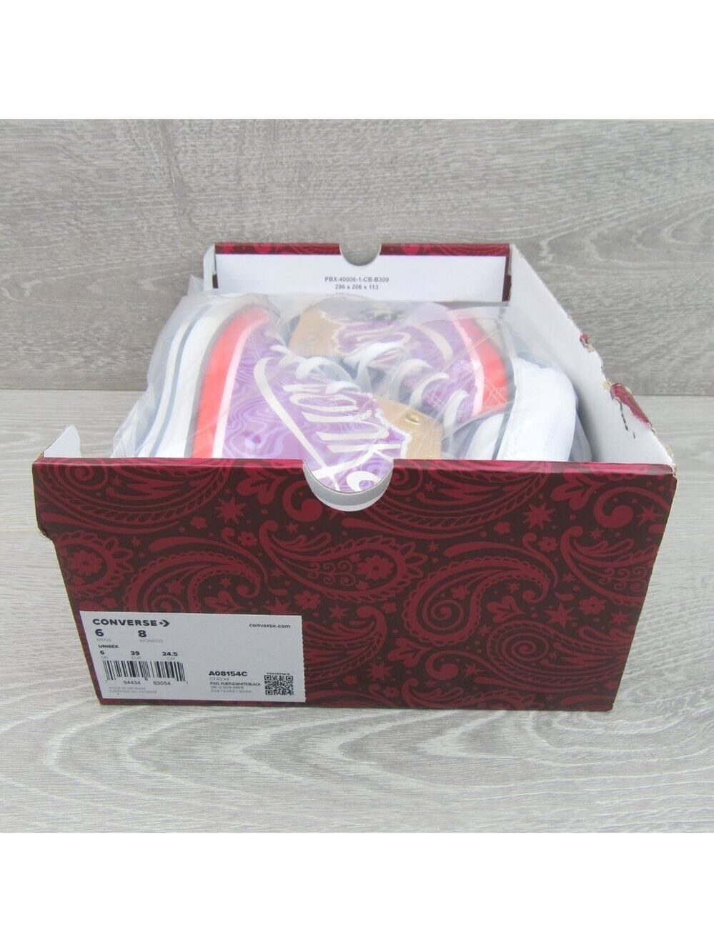 Converse x Wonka CTAS HI Women's Size 8 Pixel Purple White Sneakers NEW - Picture 13 of 14